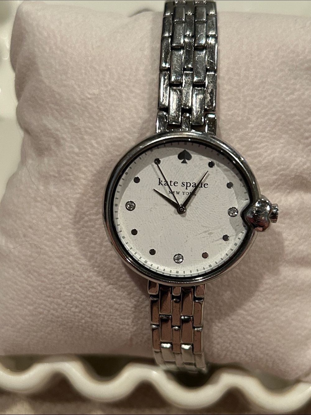 kate spade Silver Stainless Steel Bracelet Watch with White Dial